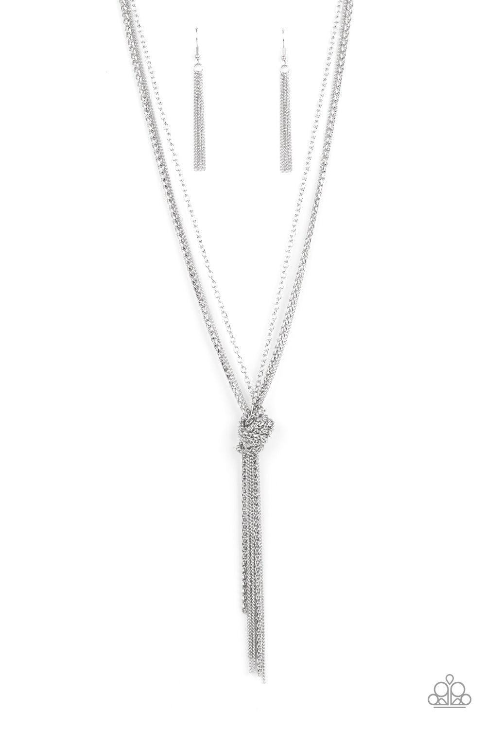 Paparazzi Accessories - KNOT All There #N794 - Silver Necklace