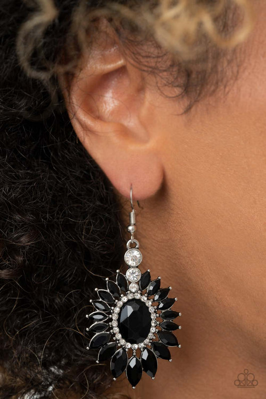 Paparazzi Accessories - Big Time Twinkle Black Earring EMP 2021 Spring Pack