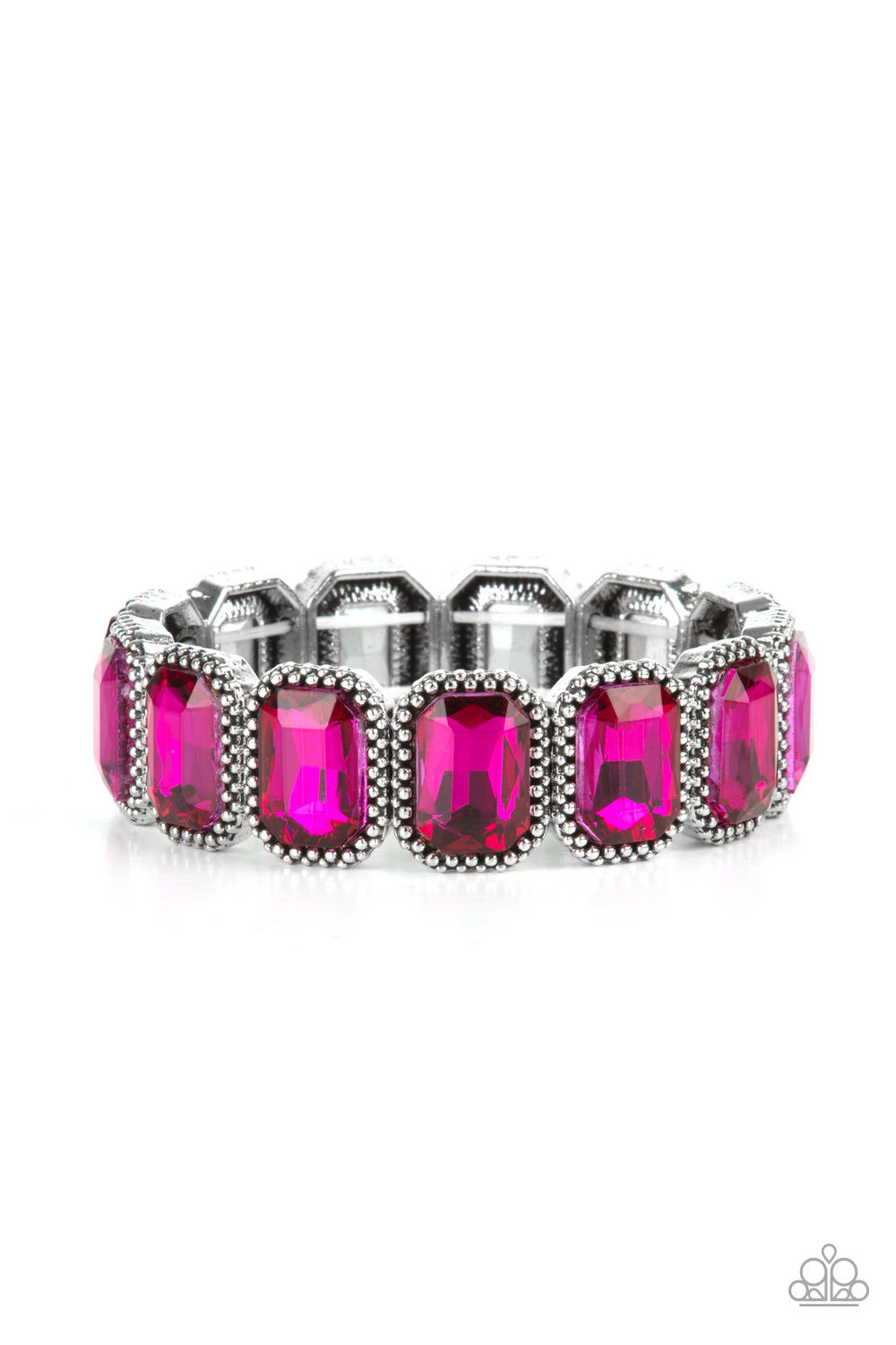 Paparazzi Accessories - Studded Smolder #B511 - Pink Bracelet