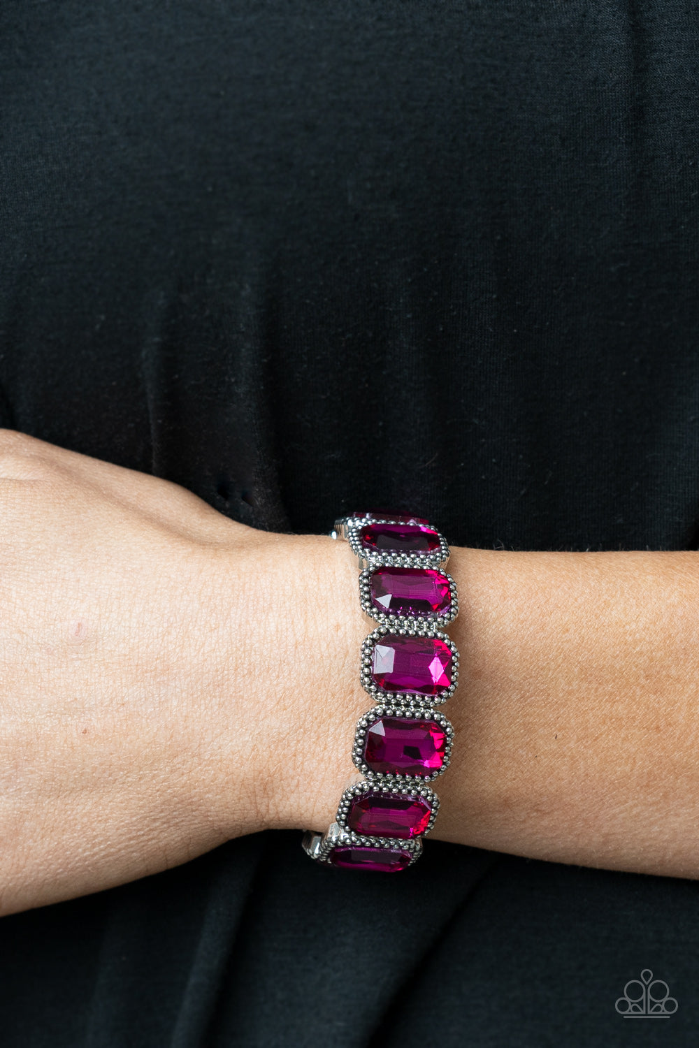 Paparazzi Accessories - Studded Smolder #B511 - Pink Bracelet