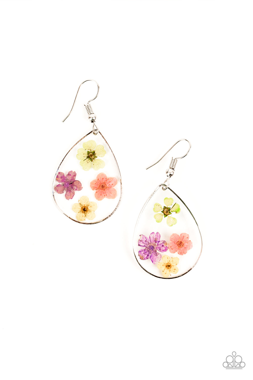 Paparazzi Accessories - Perennial Prairie #E513 - Multi Earrings (Grn, Pnk, YW, Purple)