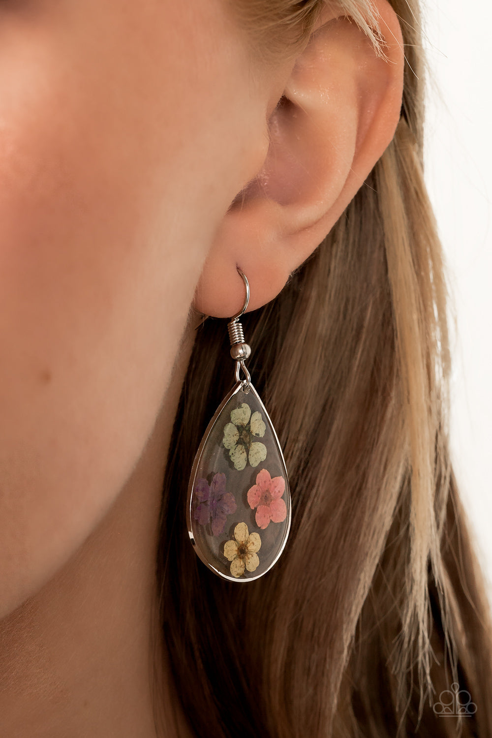 Paparazzi Accessories - Perennial Prairie #E513 - Multi Earrings (Grn, Pnk, YW, Purple)