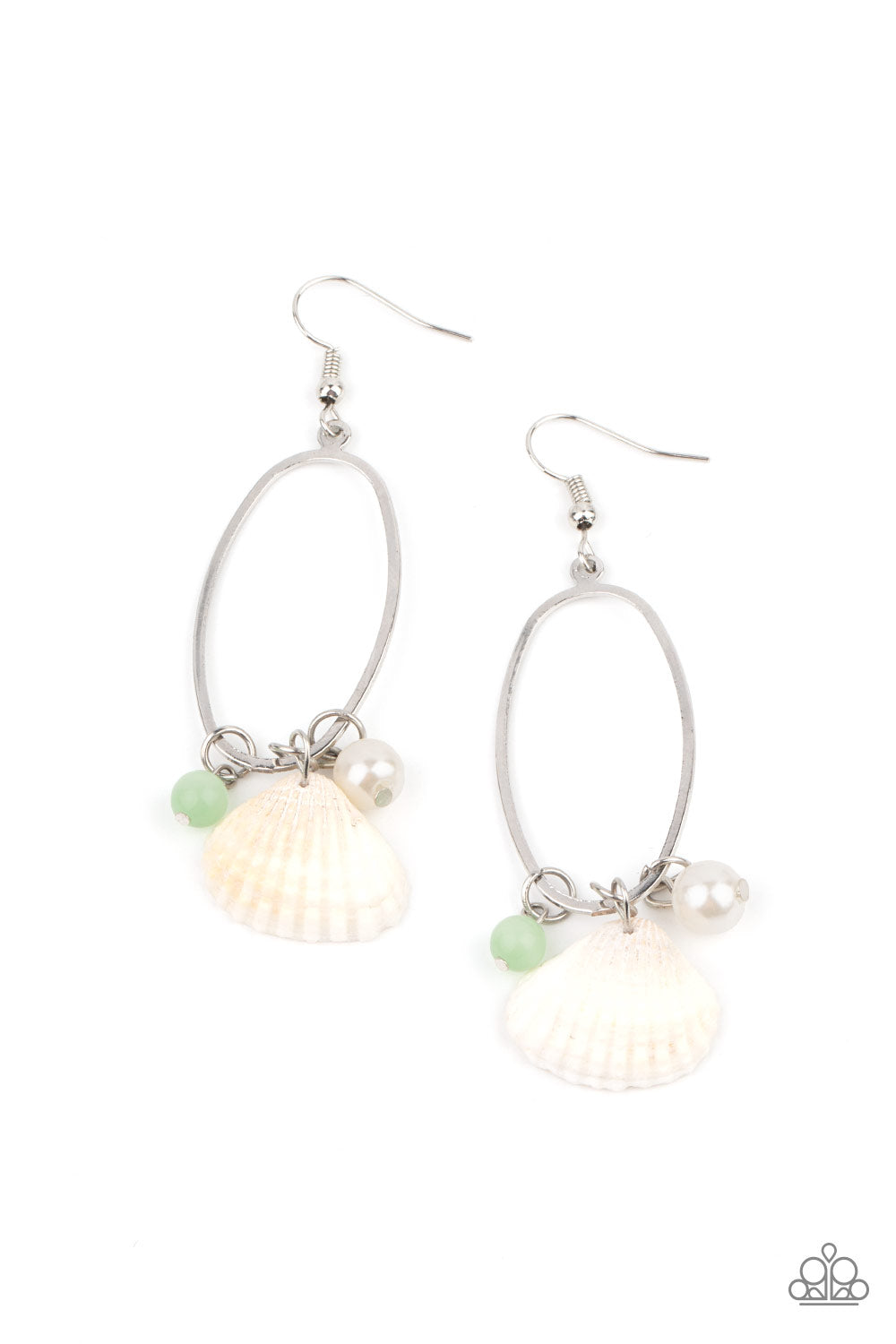 Paparazzi Accessories - This Too SHELL Pass #E510 - Green Earrings