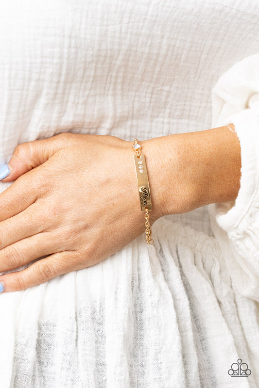 Paparazzi Accessories - Mom Always Knows #B476 Peg - Gold Bracelet