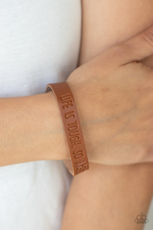 Paparazzi Accessories - Life is Tough #B577 - Brown Bracelet