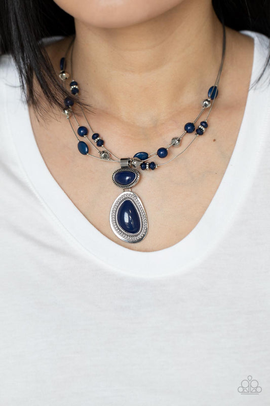 Paparazzi Accessories - Discovering New Destinations #N732 - Blue Necklace