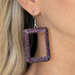 Paparazzi Accessories - World FRAME-ous #E511 - Purple Earrings