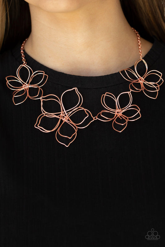 Paparazzi Accessories - Flower Garden Fashionista #N664 - Copper Necklace