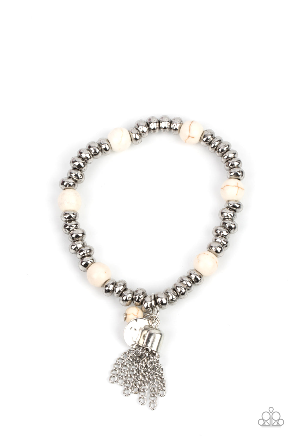 Paparazzi Accessories - Whimsically Wanderlust #B519 - White Bracelet