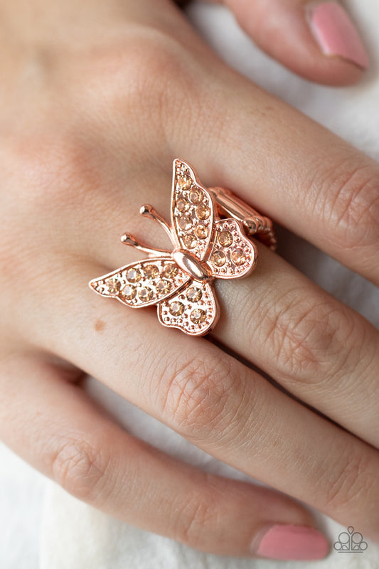 Paparazzi Accessories - Bona Fide Butterfly - Copper Ring