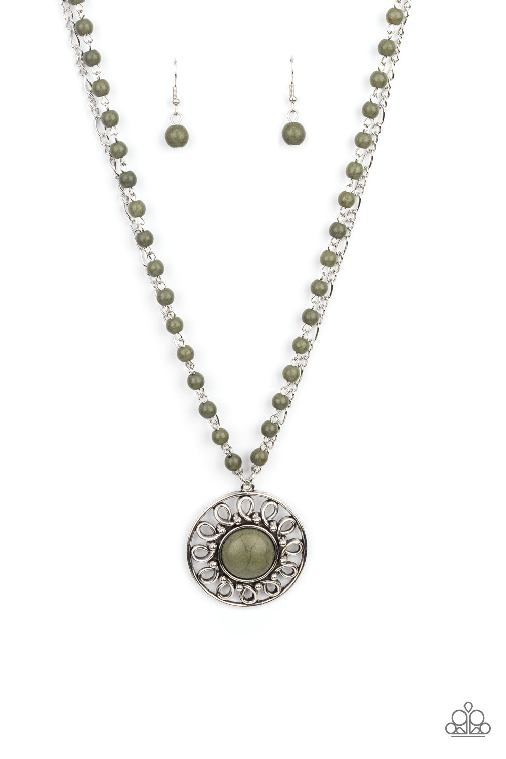 Paparazzi Accessories - Sahara Suburb #N672 - Green Necklace