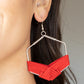 Paparazzi Accessories - Suede Solstice #E634 Bin - Red Earrings