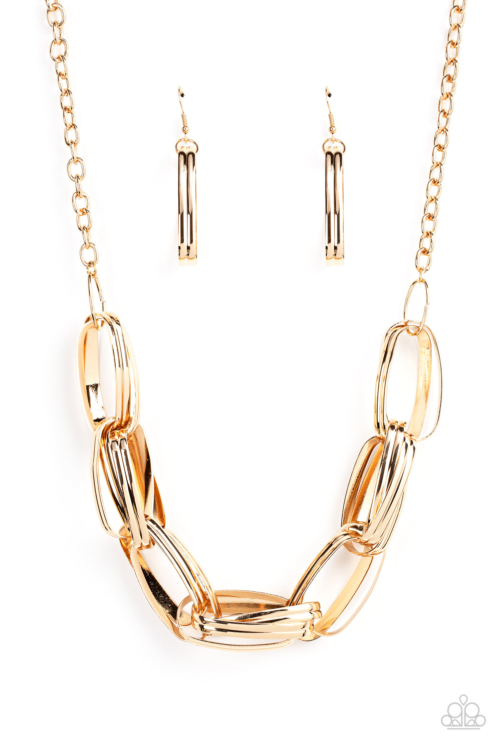 Paparazzi Accessories - Fiercely Flexing #N663 Box 7 - Gold Necklace