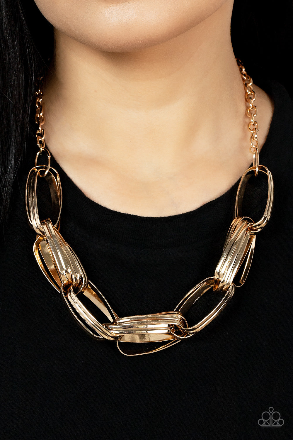 Paparazzi Accessories - Fiercely Flexing #N663 Box 7 - Gold Necklace