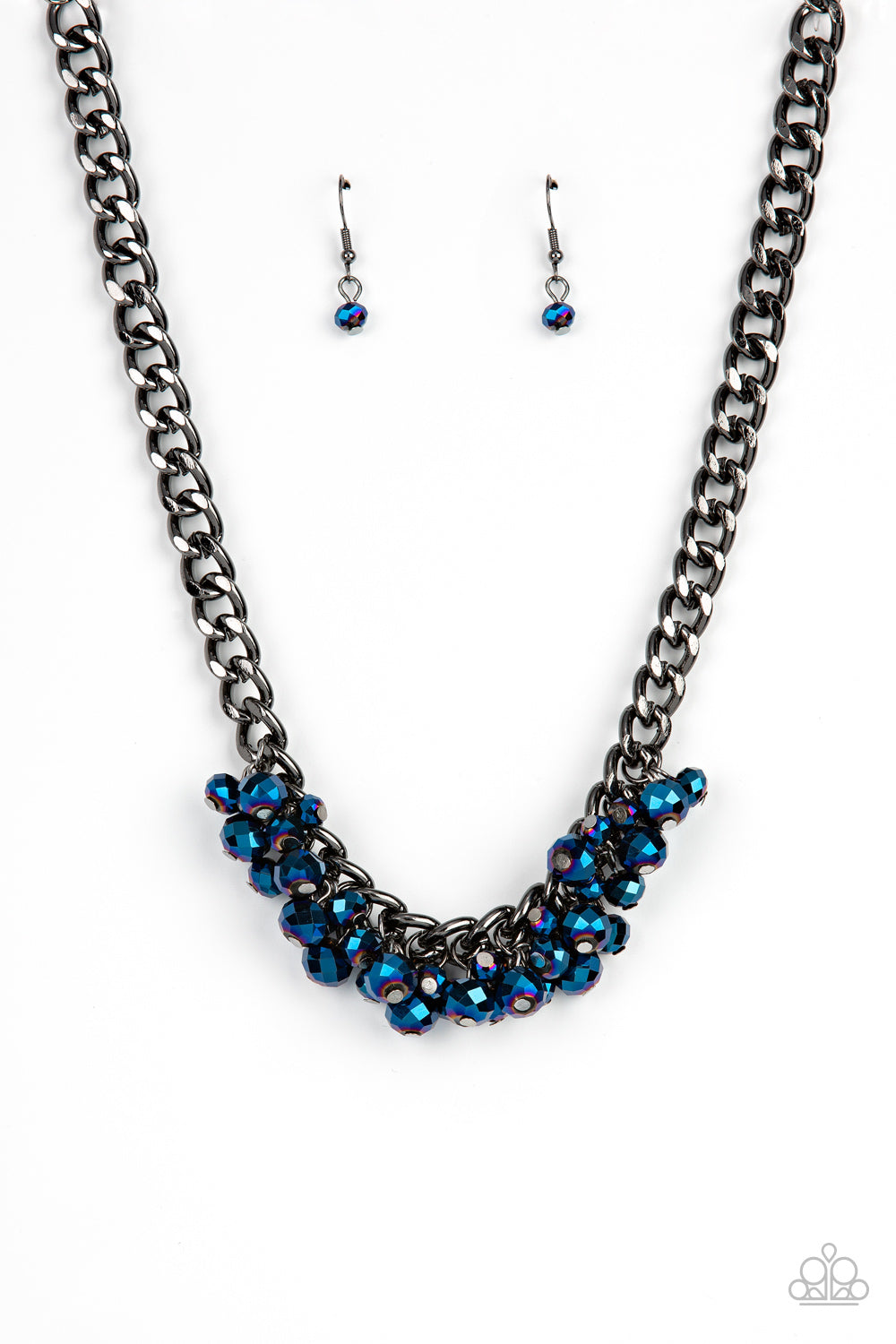 Paparazzi Accessories - Galactic Knockout #N777 - Blue Necklace