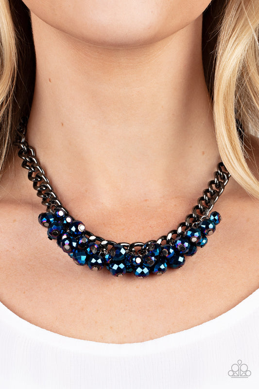 Paparazzi Accessories - Galactic Knockout #N777 - Blue Necklace