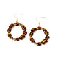 Paparazzi Accessories - GLOWING in Circles #E626 - Brown Earrings