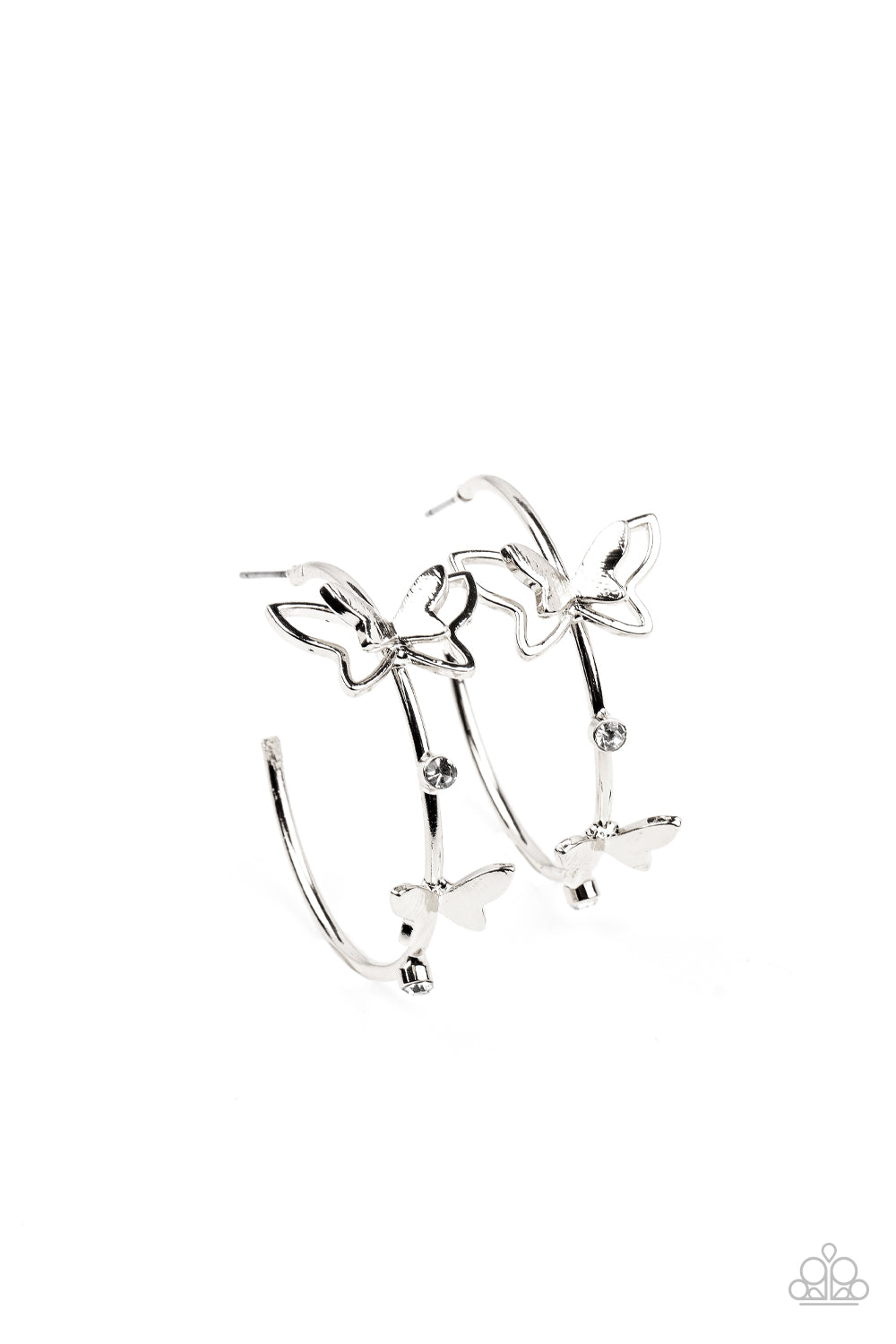 Paparazzi Accessories - Full Out Flutter #E614 - White Earrings