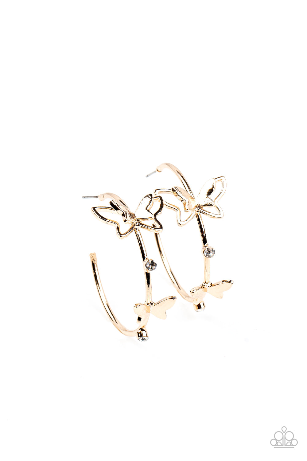 Paparazzi Accessories - Full Out Flutter #E614 - Gold Earrings