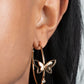 Paparazzi Accessories - Full Out Flutter #E614 - Gold Earrings