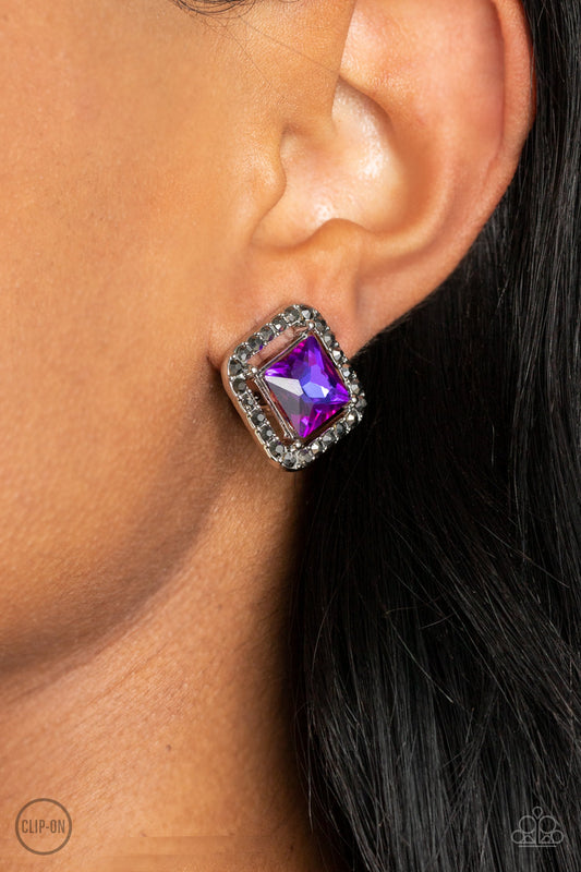 Paparazzi Accessories - Cosmic Catwalk #E316 Peg - Purple Earrings