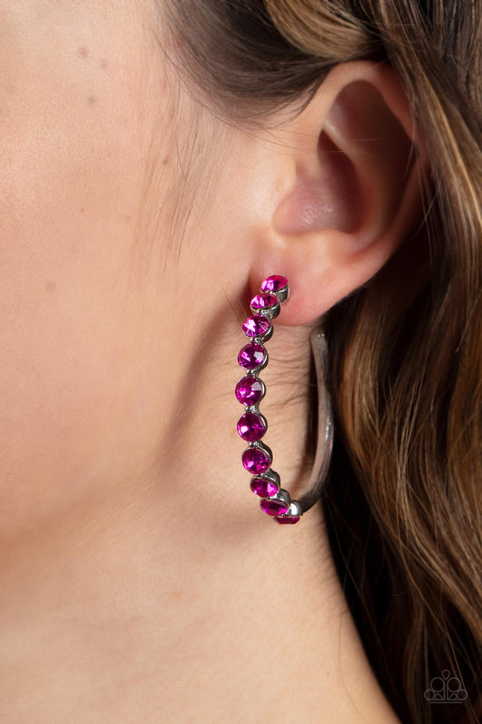 Paparazzi Accessories - Photo Finish #E604 - Pink Earrings