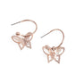 Paparazzi Accessories - Butterfly Freestyle #E605 Bin - Rose Gold Earrings