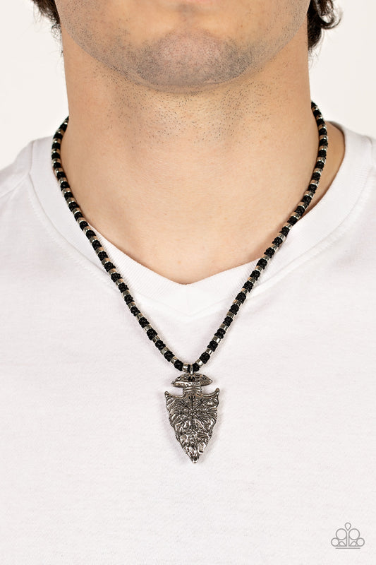 Paparazzi Accessories - Get Your RROWHEAD in the Game #N745 - Black Urban Necklace