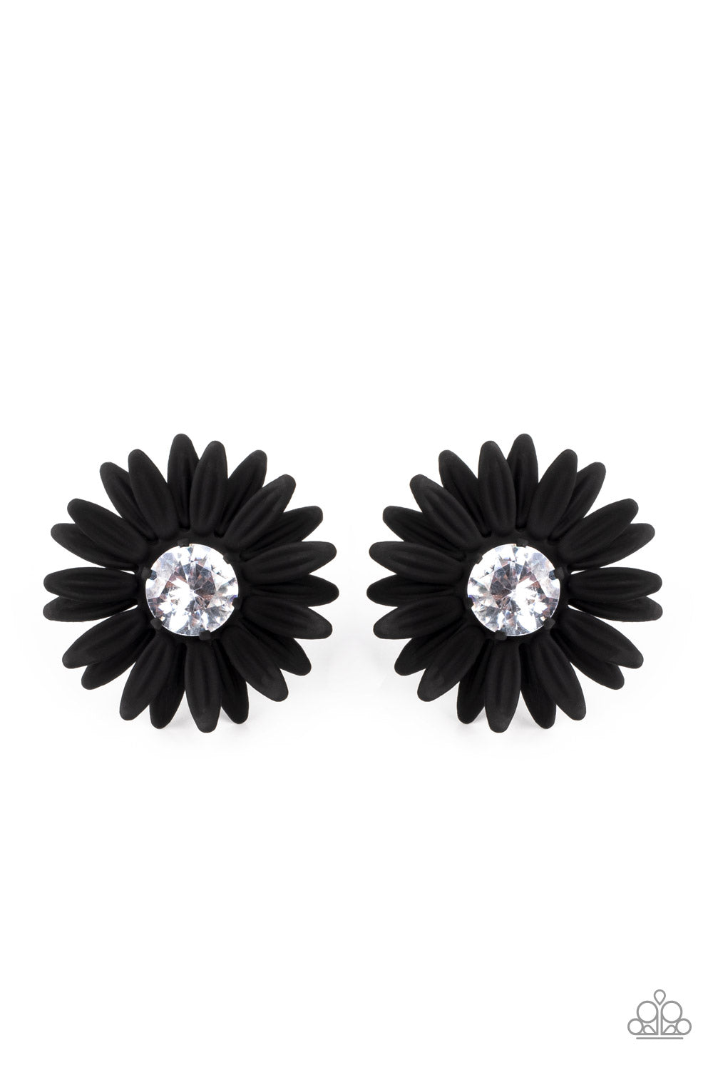 Paparazzi Accessories - Sunshiny DAIS-y #E573 - Black Earrings