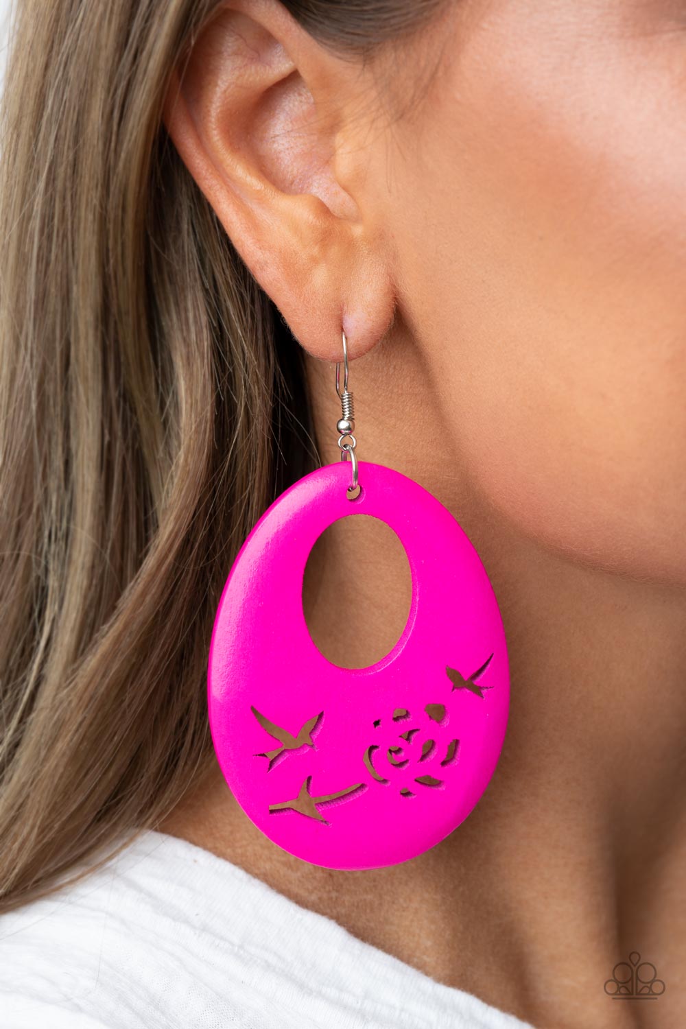 Paparazzi Accessories - Home TWEET Home #E643 Peg - Pink Earrings