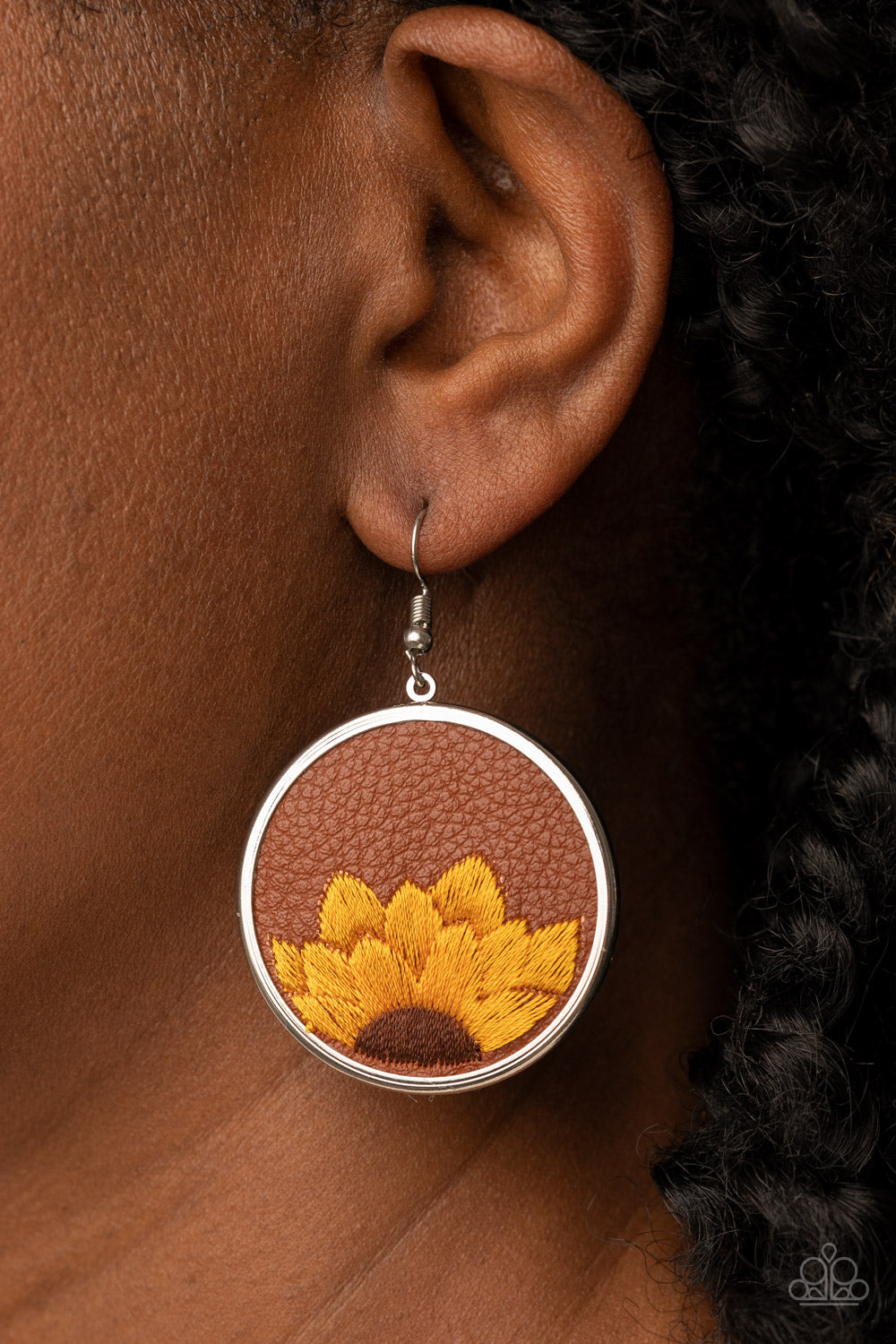 Paparazzi Accessories - Sun-Kissed Sunflowers #E580 - Brown Earrings