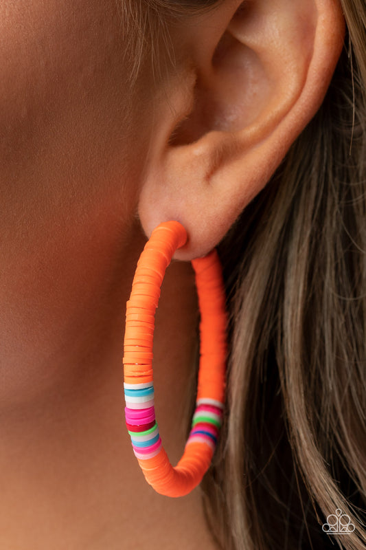 Paparazzi Accessories - Colorfully Contagious #536 - Orange Earrings