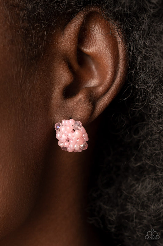 Paparazzi Accessories - Bunches of Bubbly #E618 Peg - Pink Earrings