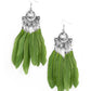 Paparazzi Accessories - Plume Paradise #E630 Bin - Green Earrings
