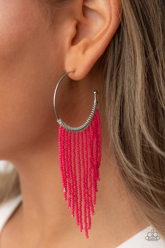 Paparazzi Accessories - Saguaro Breeze #E291 Peg - Pink Earrings