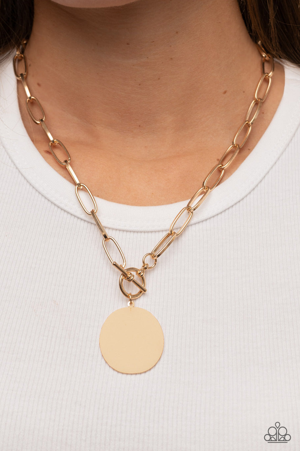 Paparazzi Accessories - Tag Out #N74 Box 1 - Gold Necklace