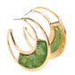 Paparazzi Accessories - Contemporary Curves - Green Hoop Earrings