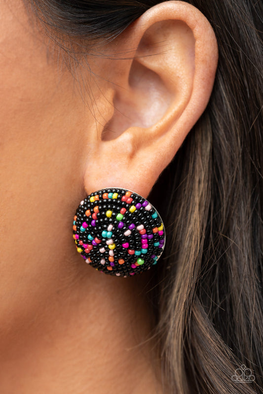 Paparazzi Accessories - Kaleidoscope Sky #E628 - Black Earrings