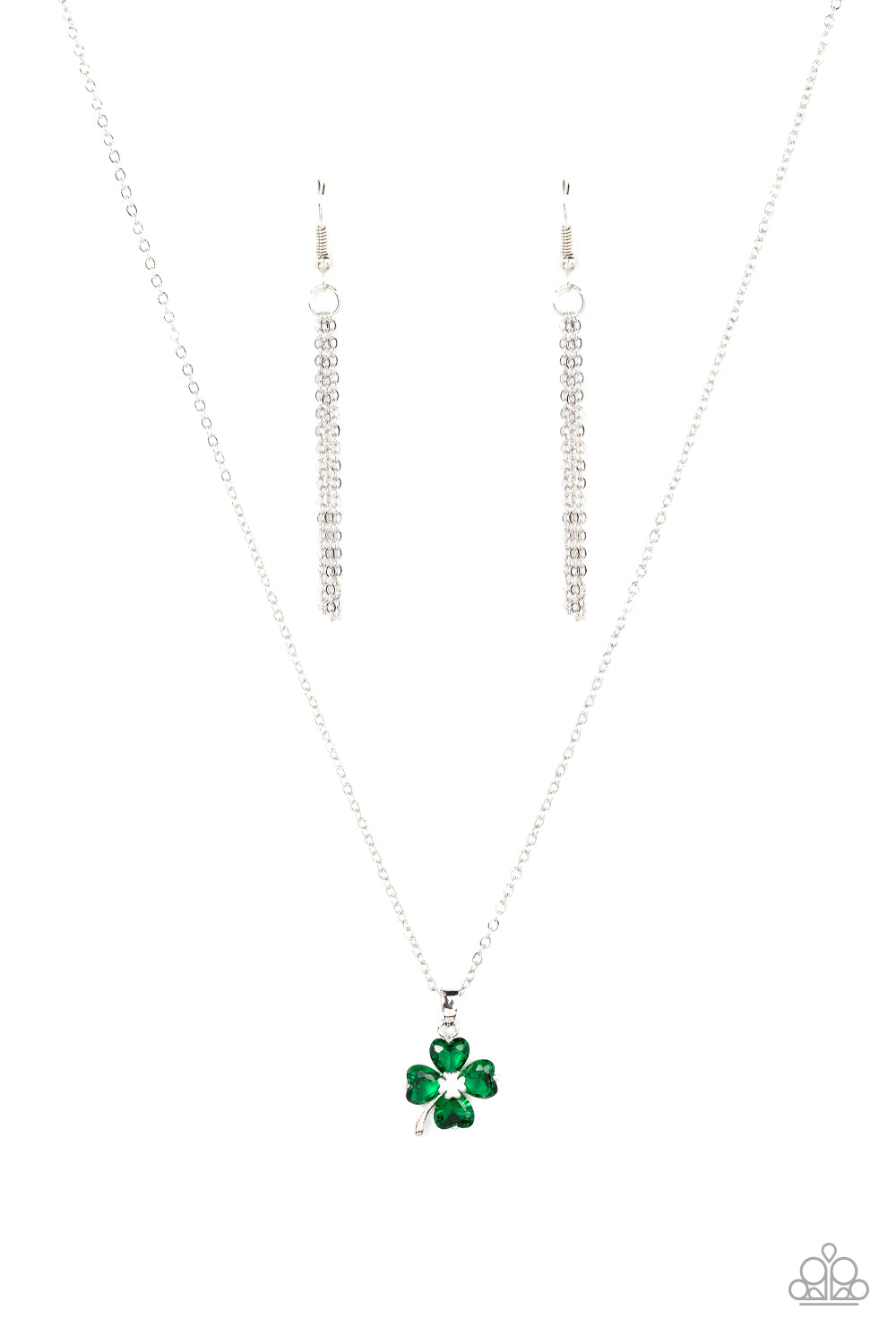 Paparazzi Accessories - Kiss Me, Im Irish #N792 - Green Silver Necklace