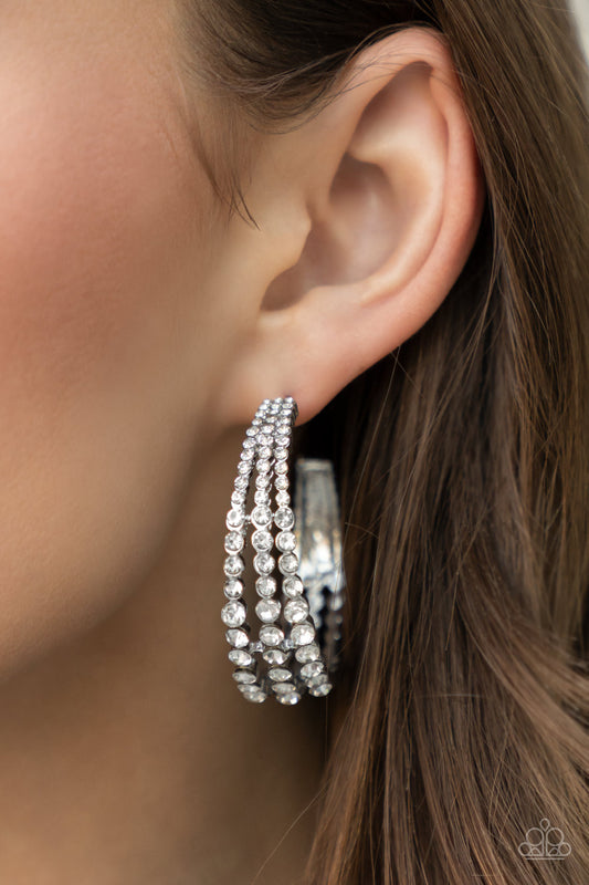 Paparazzi Accessories - Cosmopolitan Cool #E613 - White Earrings