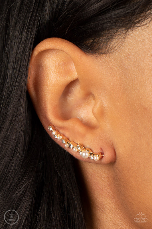 Paparazzi Accessories - Couture Crawl #E629 - Gold Ear Crawler Earrings