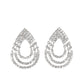 Paparazzi Accessories - Take a POWER Stance #E257 Bin - White Earrings