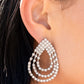 Paparazzi Accessories - Take a POWER Stance #E257 Bin - White Earrings