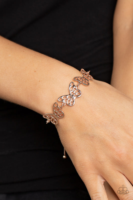 Paparazzi Accessories - Put a WING on It #B667 - Rose Gold Bracelet