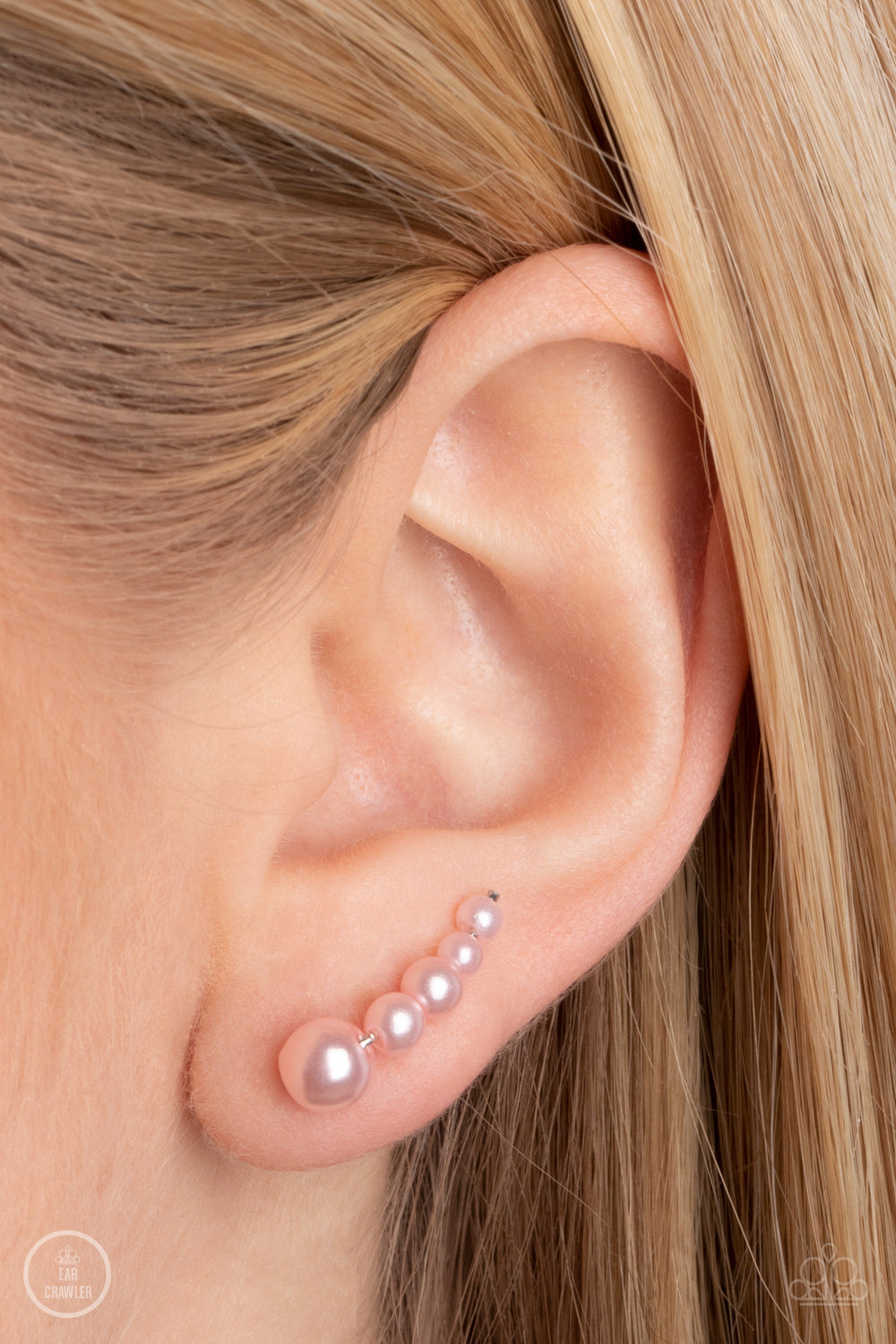 Paparazzi Accessories - Dropping into Divine #E86 Peg - Pink Earrings Crawlers