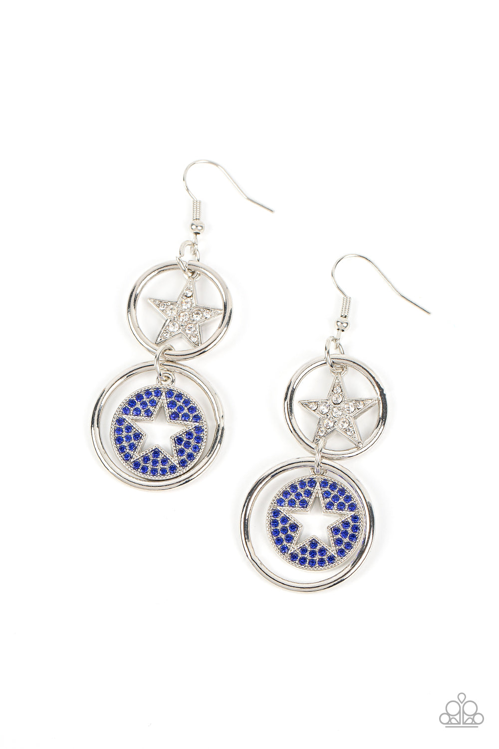 Paparazzi Accessories - Liberty and SPARKLE for All #E640 Bin - Blue Earrings