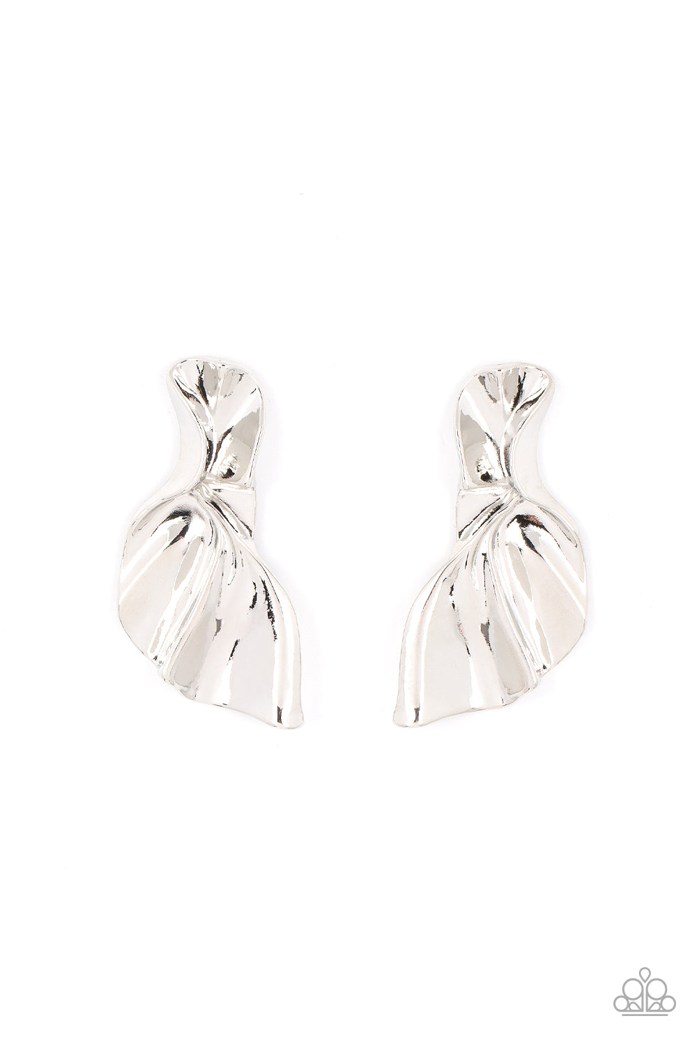 Paparazzi Accessories - METAL-Physical Mood #E649 Peg - Silver Earrings