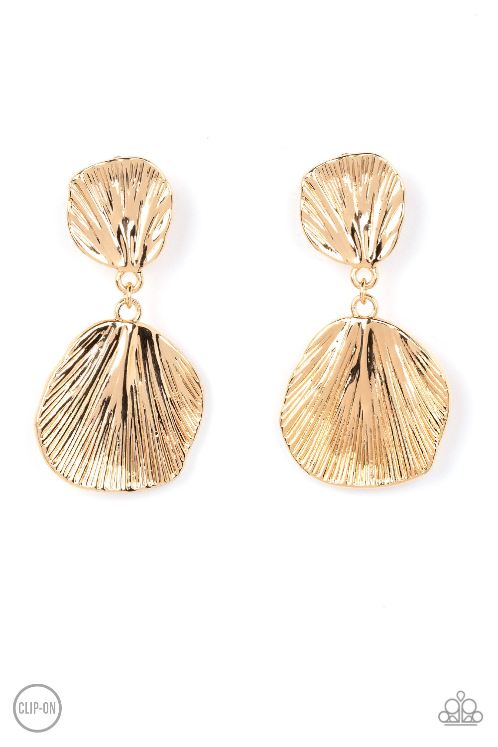 Paparazzi Accessories - Metro Mermaid #E422 Peg - Gold Earrings