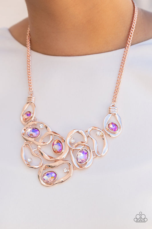 Paparazzi Accessories - Warp Speed #N20 Peg - Rose Gold Necklace