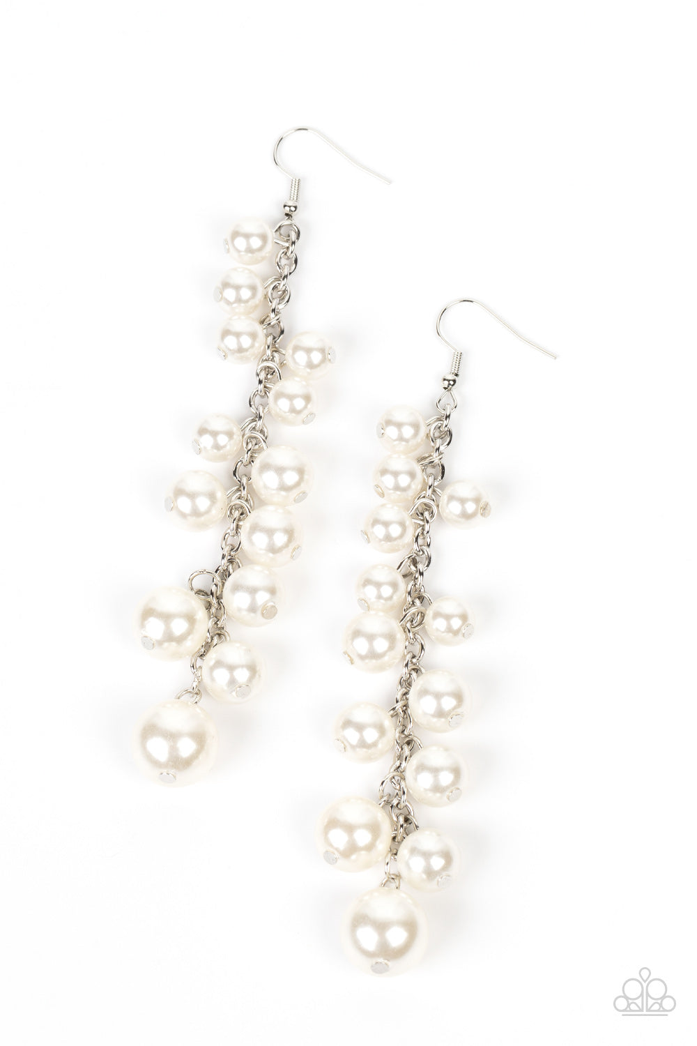 Paparazzi Accessories - Atlantic Affair #E213 Peg - White Earrings